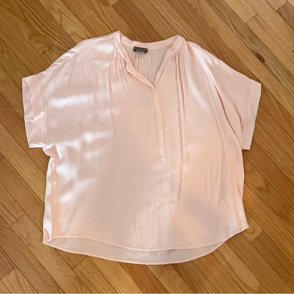 J. Crew Point Sur Light Pink Women's Relaxed Short-Sleeve Button Down Top